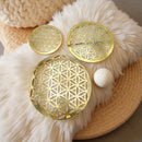 Flower of Life Golden Brass Crystal Grid Base FB1102 🌿