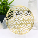 Flower of Life Golden Brass Crystal Grid Base FB1102 🌿