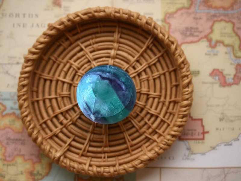 Rainbow Fluorite Sphere with Stand, A Quality, Third Eye Chakra FB1696 💚