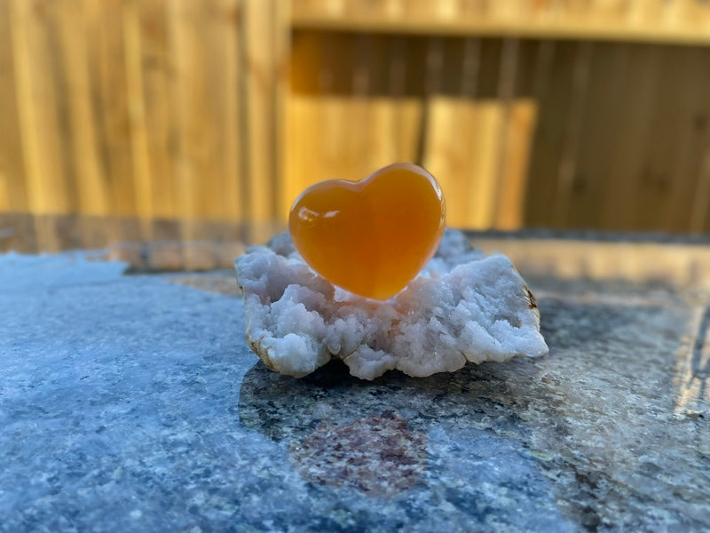 Orange Calcite Heart for joy and balancing the emotions FB1393
