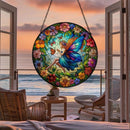 Stained Glass Fairy Butterflies Colorful Sun Catcher / Hanger FB2306