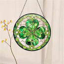 Stained Glass Irish Blessing or 4 Leaf Clover Sun Catcher / Hanger FB2235 🍀