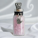 Gemstone Chip Bottle Pendant with Rose Quartz and Healing Hand Charm FB1423 🌸