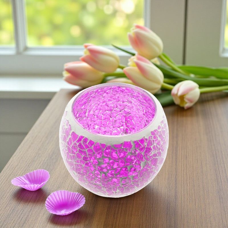 Pink Mosaic LED T-Light Candle Holder 💚 FB2146
