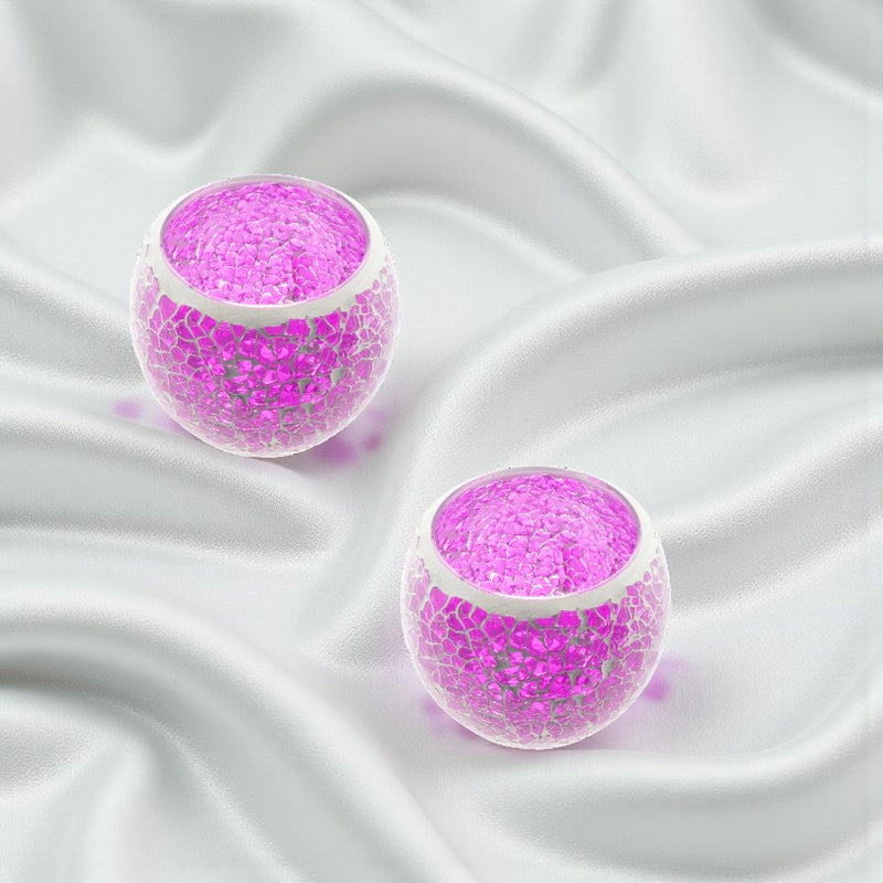Pink Mosaic LED T-Light Candle Holder 💚 FB2146