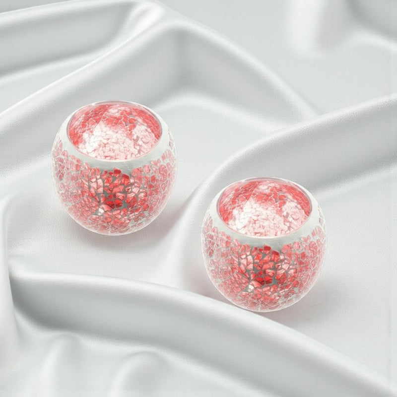 Red Mosaic LED T-Light Candle Holder 💚 FB2153