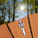 Sterling Silver Amethyst Goddess Triple Moon Pendant FB3002 💗