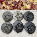 Gold Sheen Obsidian Round Wolf Carving, Spirit / Totem Animal Talisman FB2754 🦚
