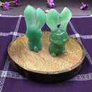Green Aventurine Rabbit / Bunny with Oversized Ears FB3314 🔮🌿🕯️