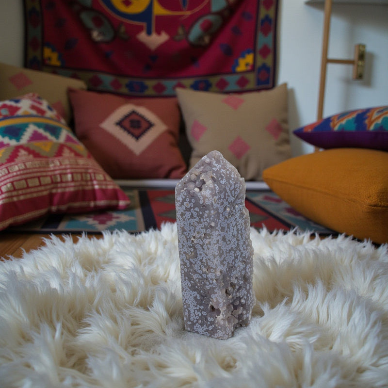 Grape Agate Tower / Standing Point 🧡🌸🧡 CD-10128