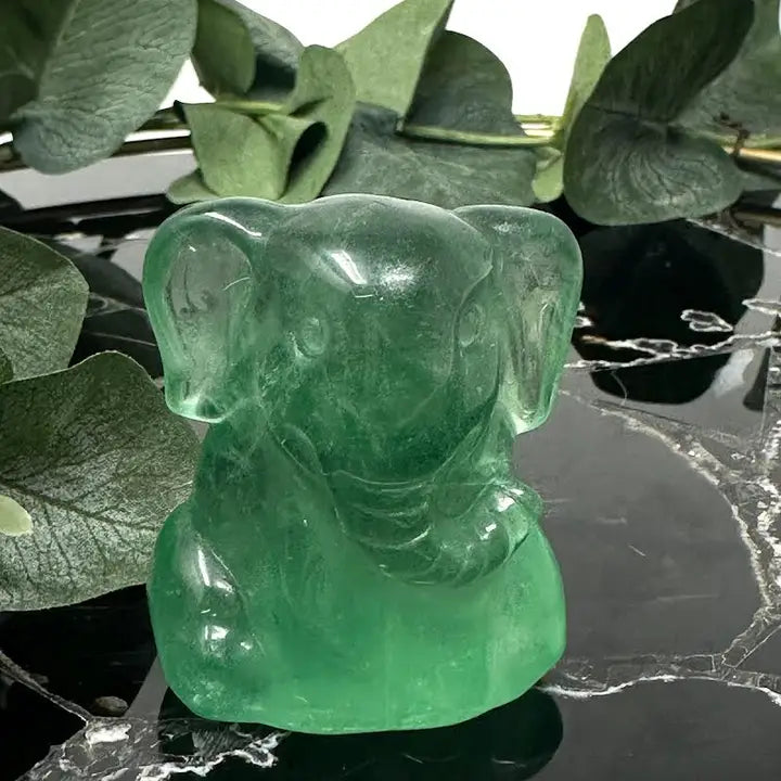 Green Fluorite Sitting Elephant FB2003 🐘