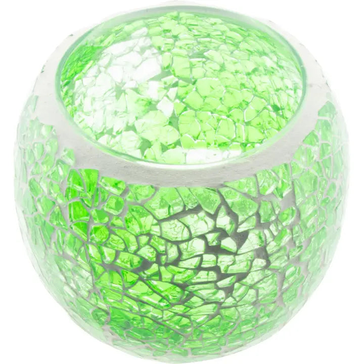 Green Glass Mosaic LED T-Light Candle Holder 💚 FB2081