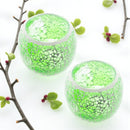 Green Glass Mosaic LED T-Light Candle Holder 💚 FB2081