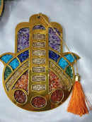 Hamsa 7 Chakra Stones Wall Hanging Amulet FB2448 🦜