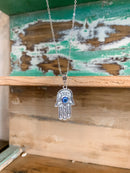 Hamsa or Crescent Moon Evil Eye Necklace FB2921 🪽🧿🪽