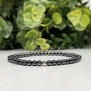 Hematite Stretchable Bracelet, 4mm Beads FB2859 💠