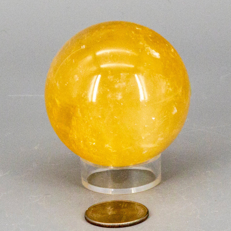 Honey Calcite Sphere 56mm, Warm Empowering Crystal 🌼 CD-10384