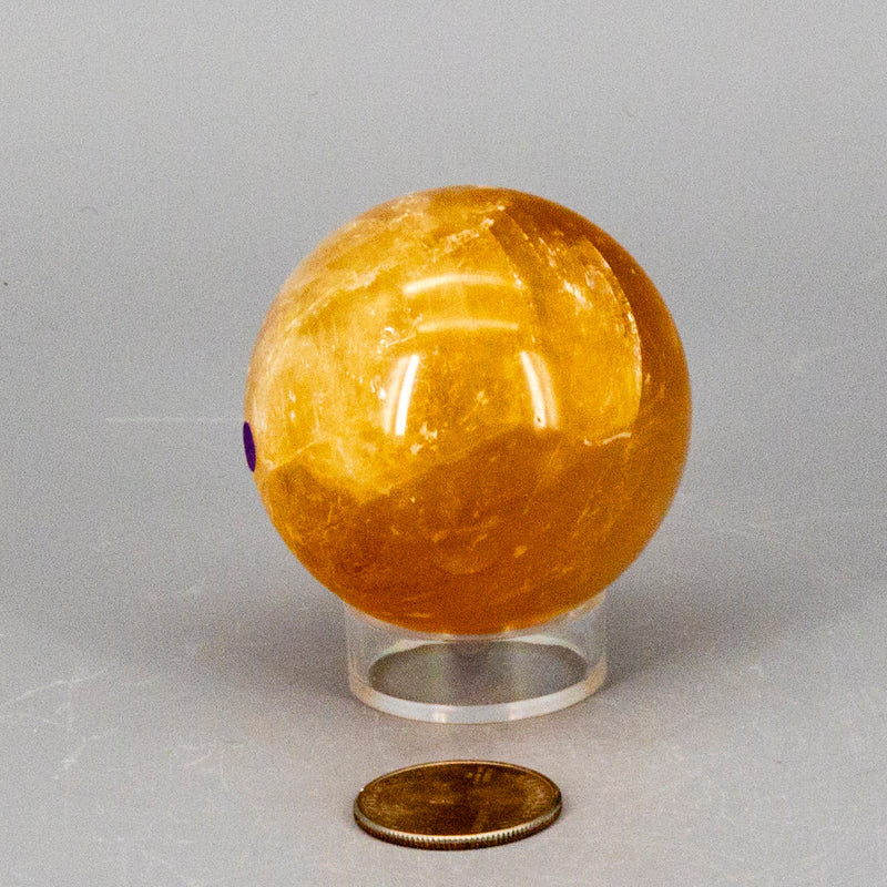 Honey Calcite Sphere 56mm, Warm Empowering Crystal 🌼 CD-10384