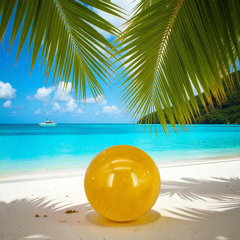 Honey Calcite Sphere 56mm, Warm Empowering Crystal 🌼 CD-10384