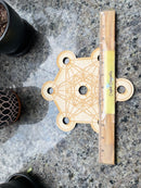 Wood Round Crystal Grid Bases, Assorted Patterns FB1246