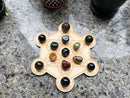 Wood Round Crystal Grid Bases, Assorted Patterns FB1246
