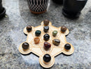 Wood Round Crystal Grid Bases, Assorted Patterns FB1246