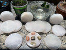 Selenite Etched Round Charging Plates / Bases for crystal grids and display FB1488