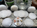 Selenite Etched Round Charging Plates / Bases for crystal grids and display FB1488
