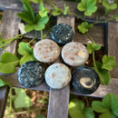 Round Palm Stones. Moss Agate or Sunstone FB3025 💛