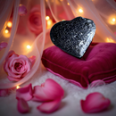 Lava Stone Small Heart, grounding, stability FB3037 🖤