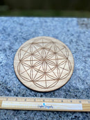 Wood Round Crystal Grid Bases, Assorted Patterns FB1246