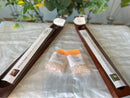 Handcrafted Wood Wide Incense Stick Holder (gemstone chips, incense sample), Display Piece; FB2590