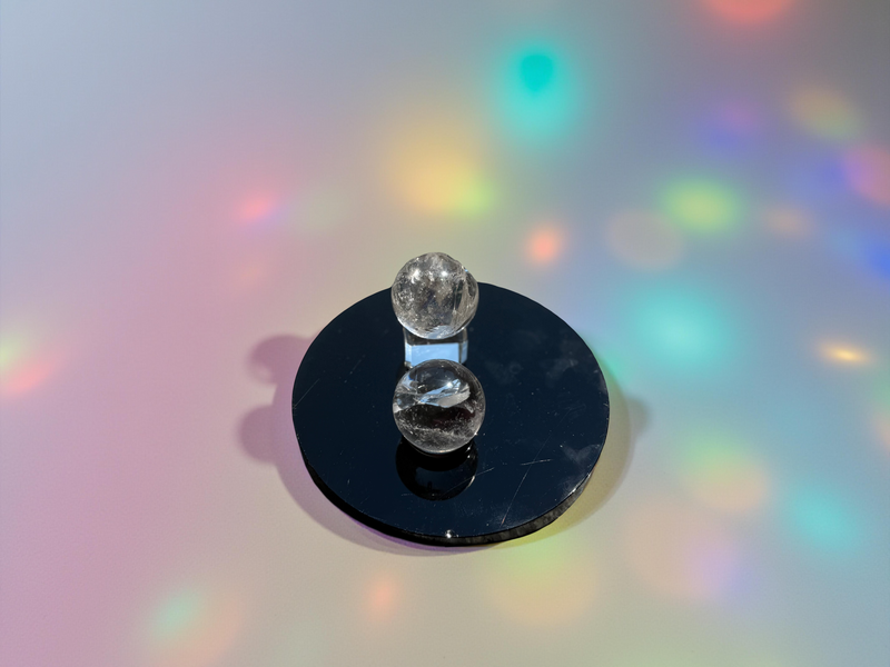 Fire & Ice Clear Quartz Sphere from Brazil, Stone of Power FB2710 🌸