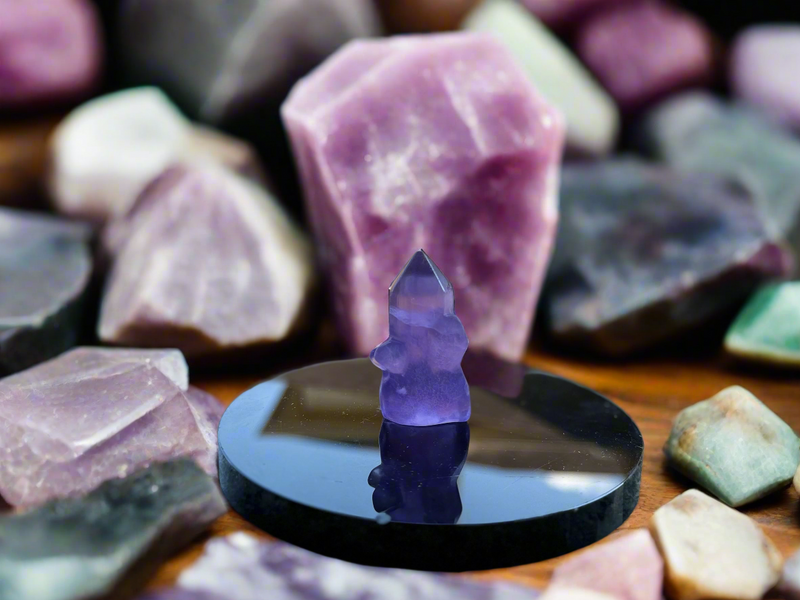 Purple Fluorite "Crystal Cluster" Carving FB3081 💜