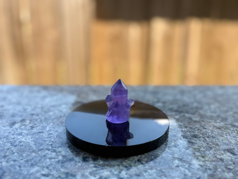 Purple Fluorite "Crystal Cluster" Carving FB3081 💜