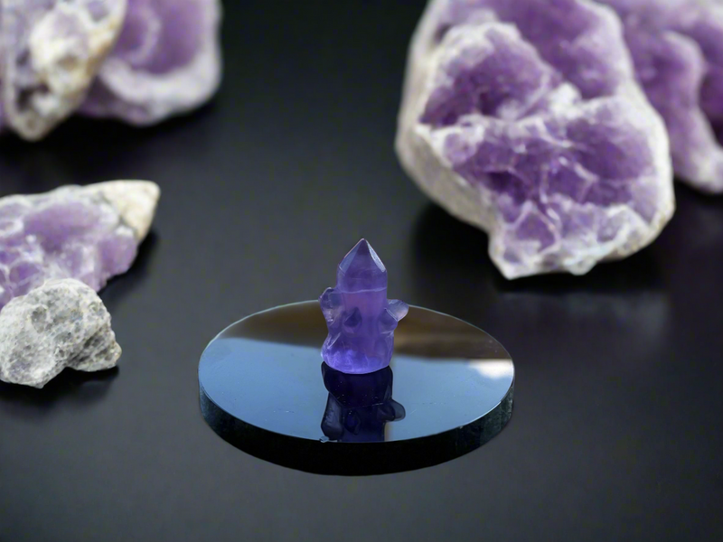 Purple Fluorite "Crystal Cluster" Carving FB3081 💜