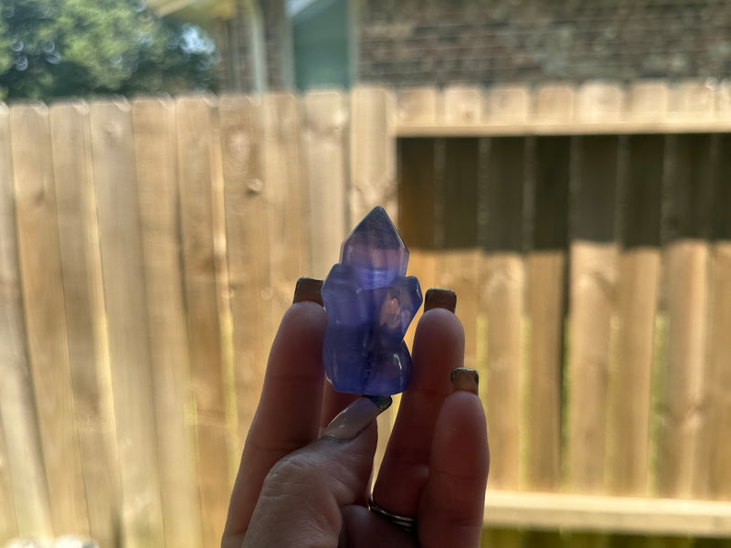 Purple Fluorite "Crystal Cluster" Carving FB3081 💜