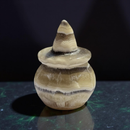 Zebra Calcite Jack O'Lantern Pumpkin with Hat FB3105