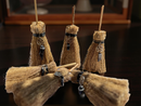 Raffia Witch Broom with charm and Black Tourmaline or Black Obsidian Point FB2764