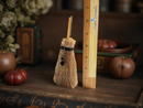 Raffia Witch Broom with charm and Black Tourmaline or Black Obsidian Point FB2764