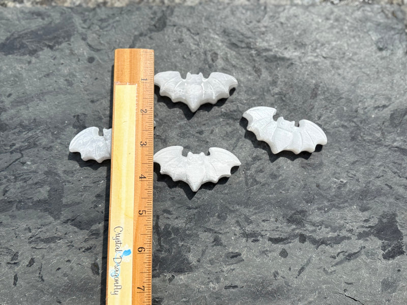 Selenite Bat Carving, Spirit / Totem Animal 🦇 FB2398
