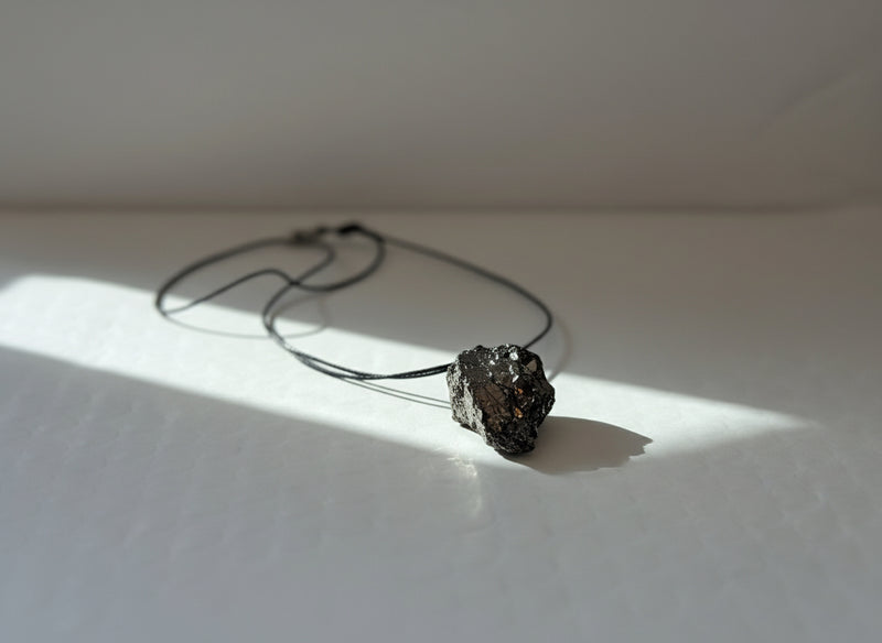 Shungite Elite / Noble Rough Pendant with Cord FB2514 🐦‍⬛