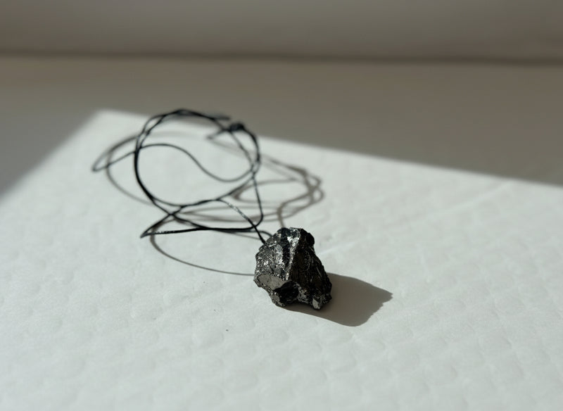 Shungite Elite / Noble Rough Pendant with Cord FB2514 🐦‍⬛