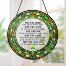 Stained Glass Irish Blessing or 4 Leaf Clover Sun Catcher / Hanger FB2235 🍀