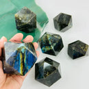 Labradorite Sacred Geometry Chunky Geometric Faceted Carving FB1155 💠💦💠