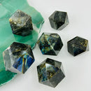 Labradorite Sacred Geometry Chunky Geometric Faceted Carving FB1155 💠💦💠