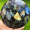 Labradorite Mosaic Round Display Base / Coaster FB2274 🦚