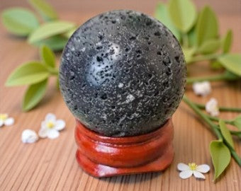 Lava Stone Sphere, amplifies, harmony, balance FB3089 🐈‍⬛