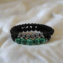 Malachite, Matte Black Obsidian, Hematite Power / Prayer Bracelet, 2 Bracelet Set FB1909 🩷