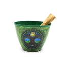 Green Metal Smudging Bowl Tree of Life FB3473 🌳